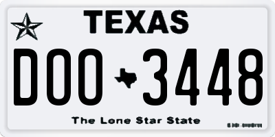 TX license plate DOO3448