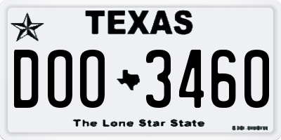 TX license plate DOO3460
