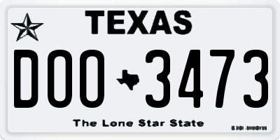 TX license plate DOO3473