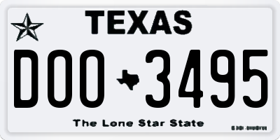 TX license plate DOO3495