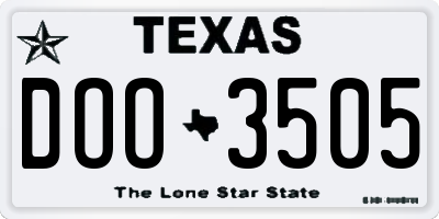 TX license plate DOO3505
