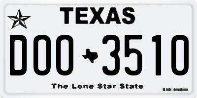 TX license plate DOO3510
