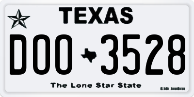 TX license plate DOO3528