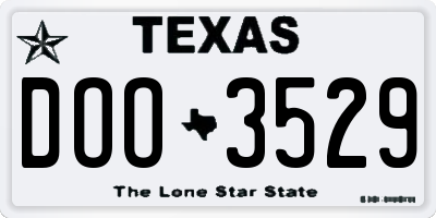 TX license plate DOO3529