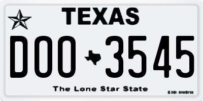 TX license plate DOO3545