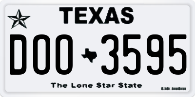 TX license plate DOO3595