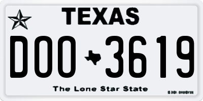 TX license plate DOO3619