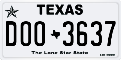 TX license plate DOO3637