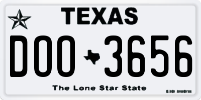 TX license plate DOO3656