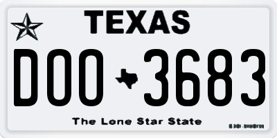 TX license plate DOO3683