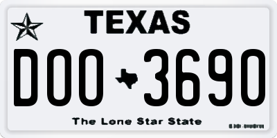 TX license plate DOO3690
