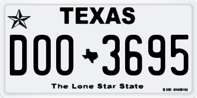 TX license plate DOO3695