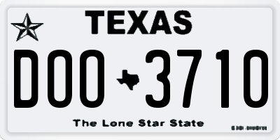 TX license plate DOO3710