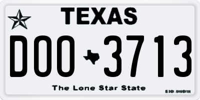 TX license plate DOO3713