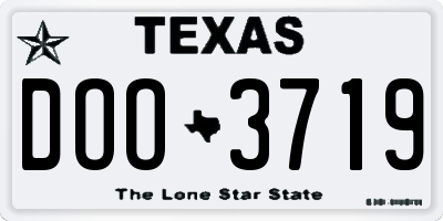 TX license plate DOO3719
