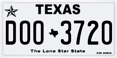 TX license plate DOO3720