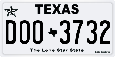TX license plate DOO3732