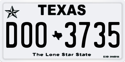 TX license plate DOO3735