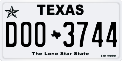 TX license plate DOO3744