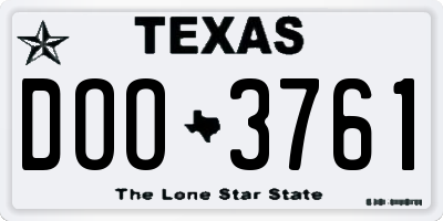 TX license plate DOO3761