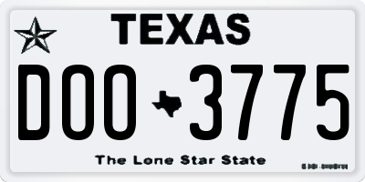 TX license plate DOO3775