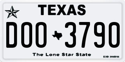TX license plate DOO3790