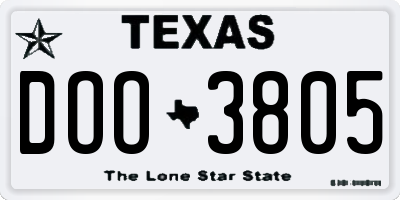 TX license plate DOO3805