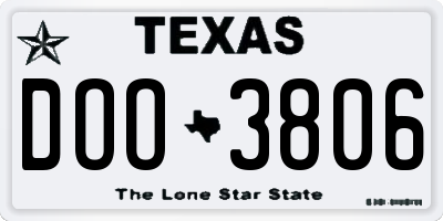 TX license plate DOO3806