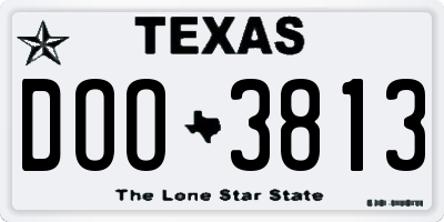 TX license plate DOO3813