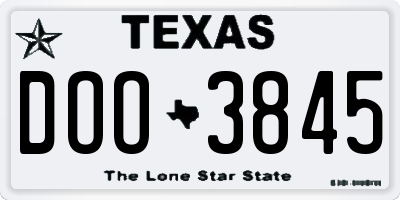 TX license plate DOO3845