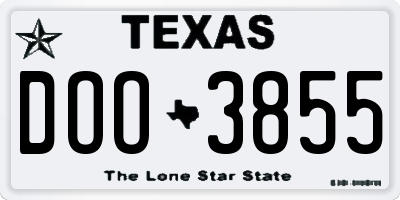 TX license plate DOO3855