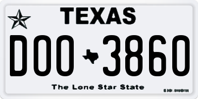 TX license plate DOO3860