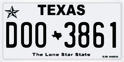 TX license plate DOO3861
