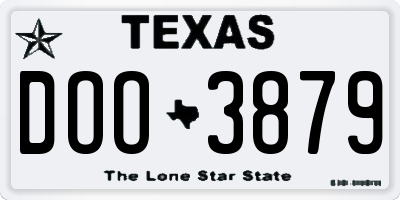 TX license plate DOO3879