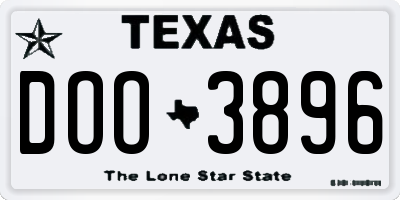 TX license plate DOO3896