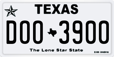 TX license plate DOO3900