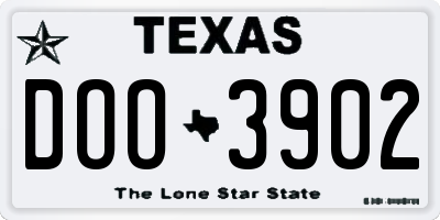 TX license plate DOO3902