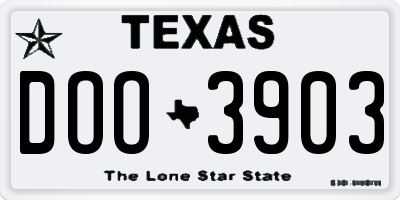 TX license plate DOO3903