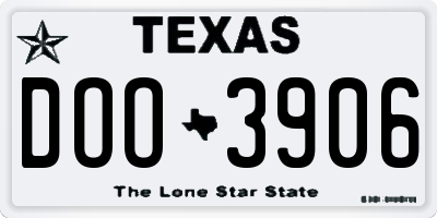TX license plate DOO3906