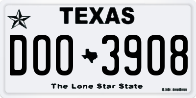 TX license plate DOO3908