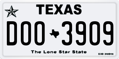 TX license plate DOO3909