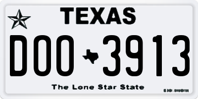 TX license plate DOO3913