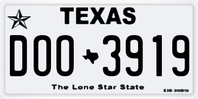 TX license plate DOO3919