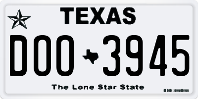 TX license plate DOO3945