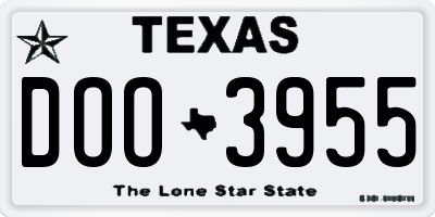 TX license plate DOO3955
