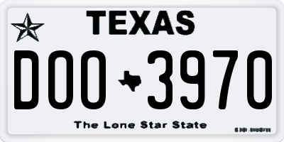 TX license plate DOO3970