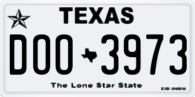 TX license plate DOO3973