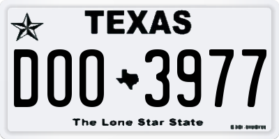 TX license plate DOO3977