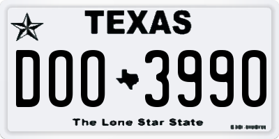 TX license plate DOO3990