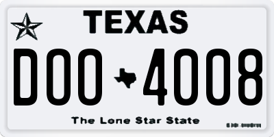 TX license plate DOO4008